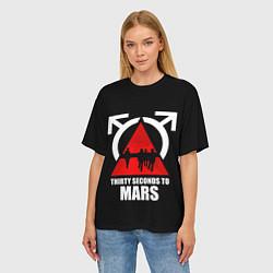 Футболка оверсайз женская 30 Seconds to Mars - poster, цвет: 3D-принт — фото 2