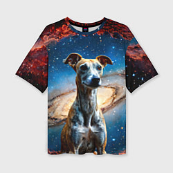 Футболка оверсайз женская Уиппет в космосе, цвет: 3D-принт