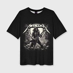 Футболка оверсайз женская Metallica - guitar solo, цвет: 3D-принт