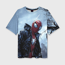 Женская футболка оверсайз Человек-паук в куртке