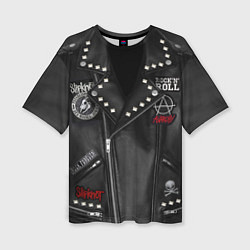Футболка оверсайз женская Косуха с нашивками Slipknot, цвет: 3D-принт