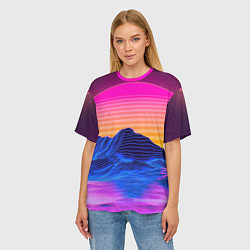 Футболка оверсайз женская Неоновый закат, цвет: 3D-принт — фото 2