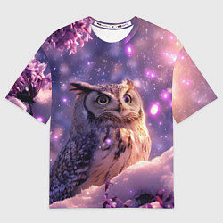 Футболка оверсайз женская Большая мудрая сова, цвет: 3D-принт