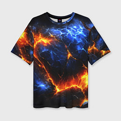 Женская футболка оверсайз Лада и лед в разломе плит