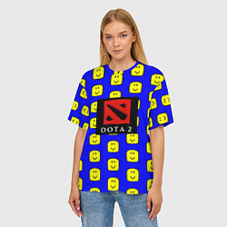 Футболка оверсайз женская Dota smile pattern, цвет: 3D-принт — фото 2