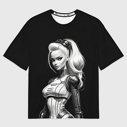 Футболка оверсайз женская Барби - киберпанк нейроарт, цвет: 3D-принт