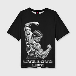Футболка оверсайз женская Арнольд - живи люби расти, цвет: 3D-принт