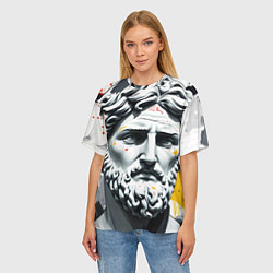 Футболка оверсайз женская Античный портрет и краска, цвет: 3D-принт — фото 2