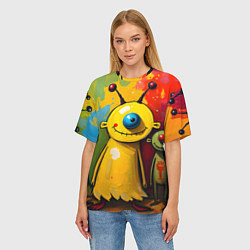 Футболка оверсайз женская Арт с человечками, цвет: 3D-принт — фото 2