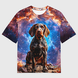 Женская футболка оверсайз Дратхаар в космосе