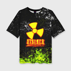 Футболка оверсайз женская Stalker брызги красок, цвет: 3D-принт