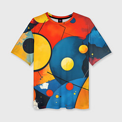 Футболка оверсайз женская Динамичный красочный паттерн, цвет: 3D-принт