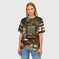 Футболка оверсайз женская Мастерская художника, цвет: 3D-принт — фото 2