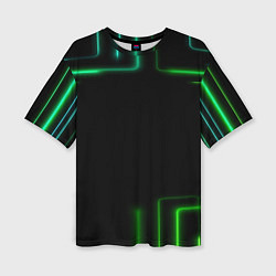 Футболка оверсайз женская Black green color, цвет: 3D-принт