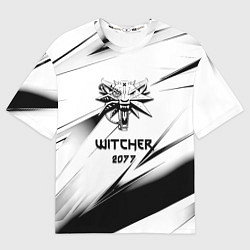 Футболка оверсайз женская Ведьмак stripes, цвет: 3D-принт