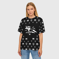 Футболка оверсайз женская Ведьмак логотипы, цвет: 3D-принт — фото 2
