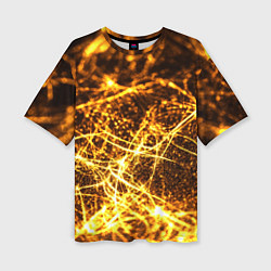Футболка оверсайз женская Текстура золотые нити, цвет: 3D-принт