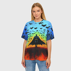 Футболка оверсайз женская Бэтмен и летучие мыши, цвет: 3D-принт — фото 2