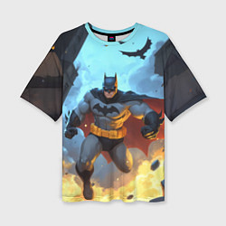 Женская футболка оверсайз Бэтмен в прыжке