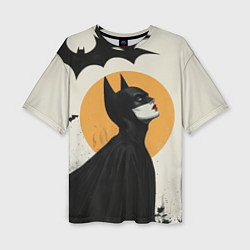 Женская футболка оверсайз Девушка Бэтмен
