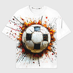 Женская футболка оверсайз Футбольный мяч на белом