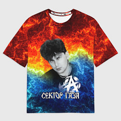 Футболка оверсайз женская Сектор газа Юрий Хой, цвет: 3D-принт