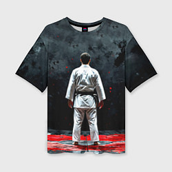 Женская футболка оверсайз Айкидоист на черном