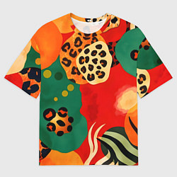 Футболка оверсайз женская Анималистичный африканский паттерн, цвет: 3D-принт