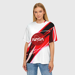 Футболка оверсайз женская Nasa абстрактные полосы, цвет: 3D-принт — фото 2