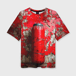 Футболка оверсайз женская Красная боксерская груша, цвет: 3D-принт