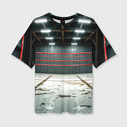 Женская футболка оверсайз Красный ринг