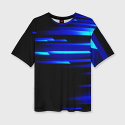 Женская футболка оверсайз Color blue black