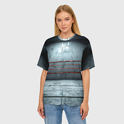 Футболка оверсайз женская Серый ринг, цвет: 3D-принт — фото 2