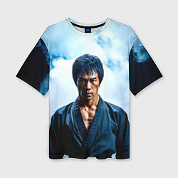 Женская футболка оверсайз Брюс Ли в дыму