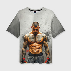 Женская футболка оверсайз Дастин Порье на сером