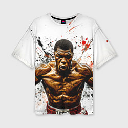 Женская футболка оверсайз Мухаммед Али на белом