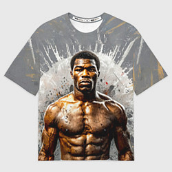 Женская футболка оверсайз Мухаммед Али на сером