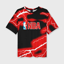 Футболка оверсайз женская NBA шторм, цвет: 3D-принт