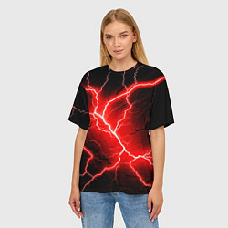 Футболка оверсайз женская Lightning, цвет: 3D-принт — фото 2