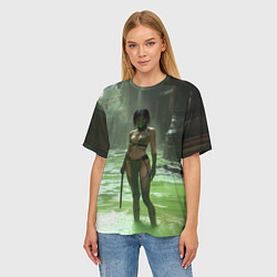 Футболка оверсайз женская Джейд в кислоте мортал комбат, цвет: 3D-принт — фото 2