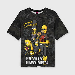 Футболка оверсайз женская Family Heavy Metall симпсоны, цвет: 3D-принт
