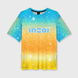 Женская футболка оверсайз Inzoi лого и блестки