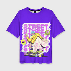 Футболка оверсайз женская Street Y2K girl violet, цвет: 3D-принт