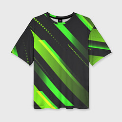 Футболка оверсайз женская Color black green, цвет: 3D-принт