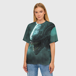 Футболка оверсайз женская Чужой в космосе, цвет: 3D-принт — фото 2