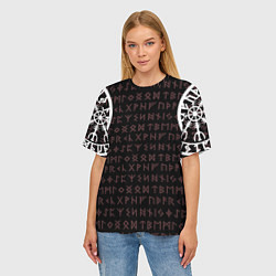 Футболка оверсайз женская Руны викингов, цвет: 3D-принт — фото 2