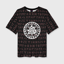 Футболка оверсайз женская Древние символы руны и обереги Вегвизир, цвет: 3D-принт