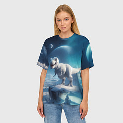 Футболка оверсайз женская Снежный динозавр - история вымирания, цвет: 3D-принт — фото 2