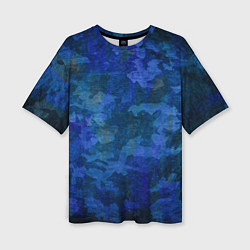Женская футболка оверсайз Абстракция - blue uniform camouflage