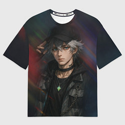 Футболка оверсайз женская Парень в кепке, цвет: 3D-принт